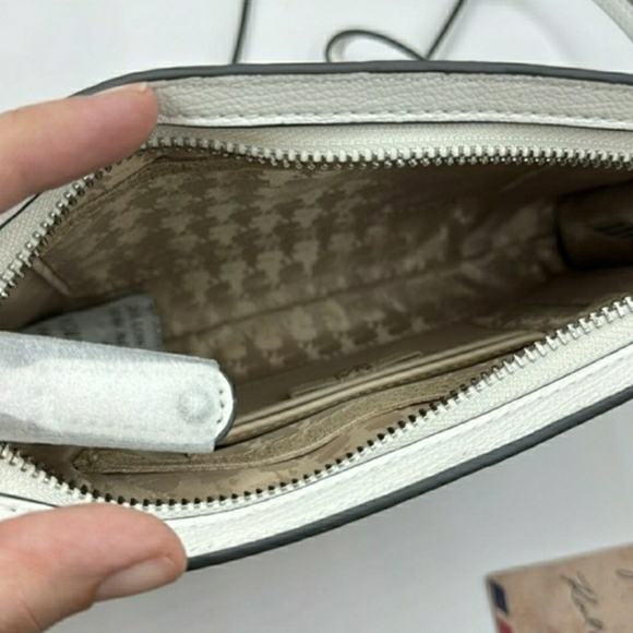 NWT! Rare! Karl Lagerfeld Gray & White Geometric Adele Crossbody / Wristlet Bag - Picture 5 of 10